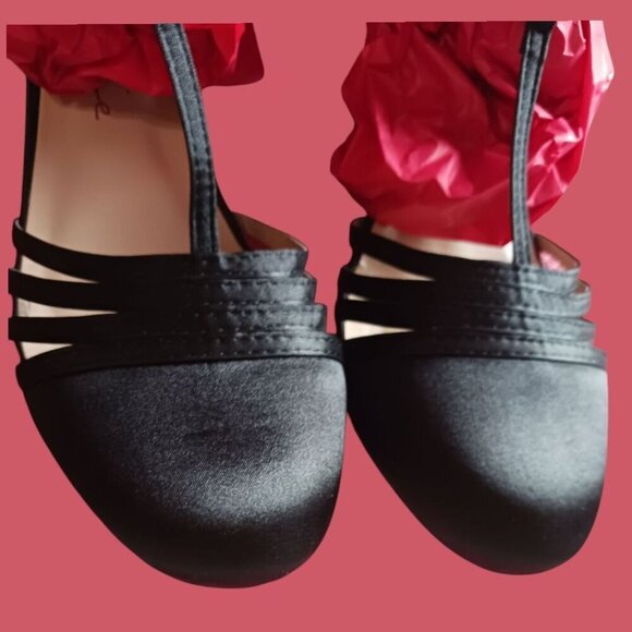 Ellie 254 lucille dress pump Satin T-Strap  Shoes With  Strappy Design Size 12 - Picture 10 of 13